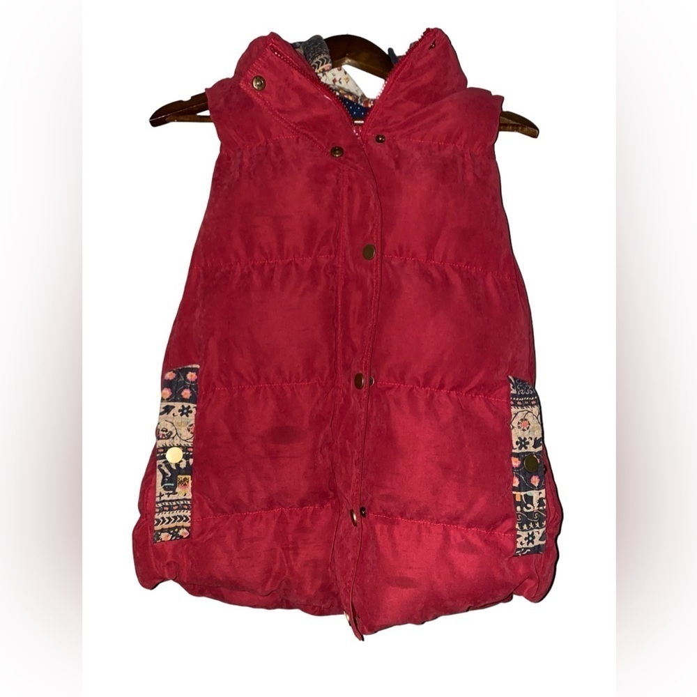 Women Patchwork Southwest‎ Aztec Full Zip Puffer Vest Quilt Hooded Vest Tribal M